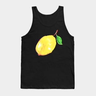 Watercolor Lemons Citrus Yellow Cute Tank Top